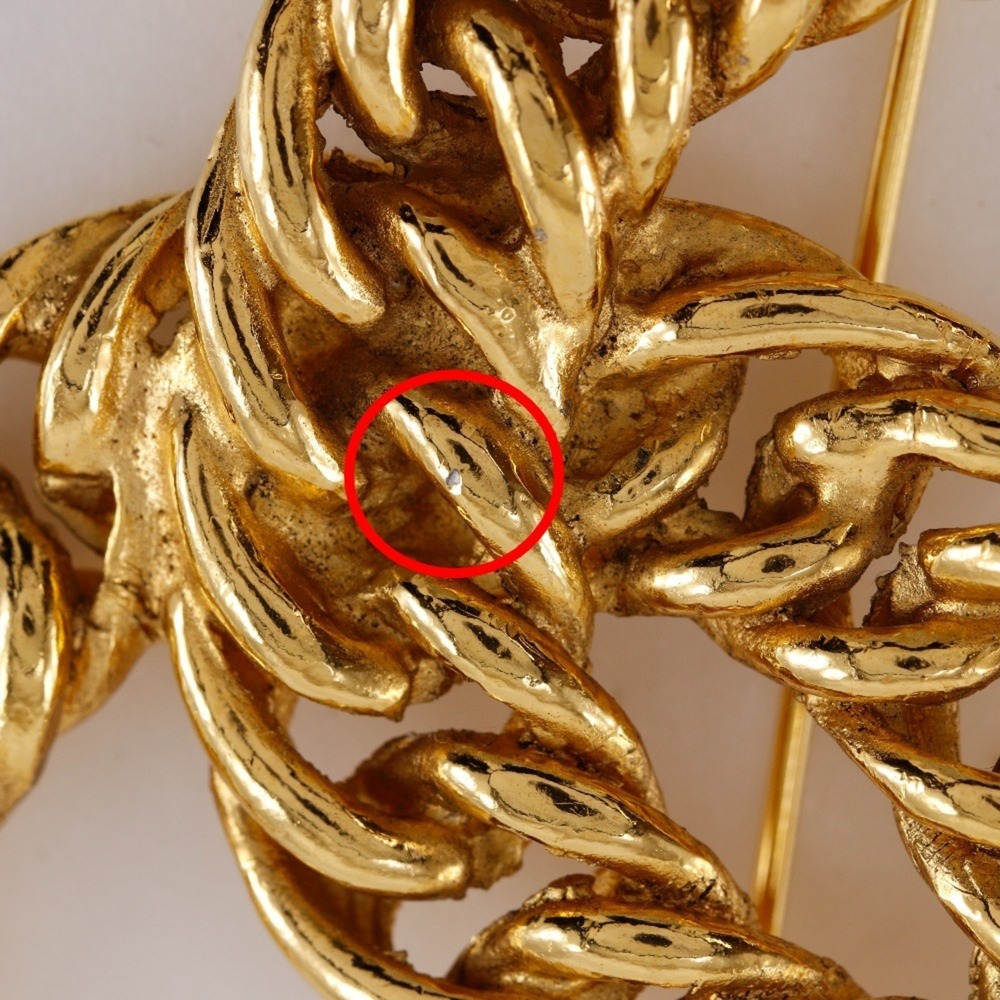 CHANEL Authentic Gold Logo Brooch - Picture 5 of 6